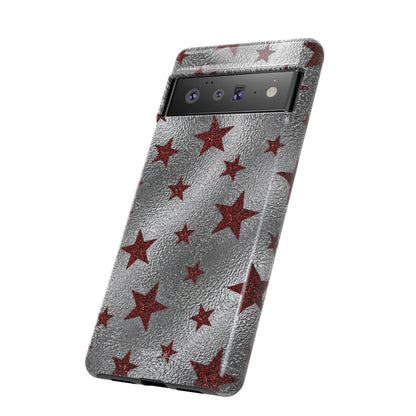 Silver Red Starry Tough Case