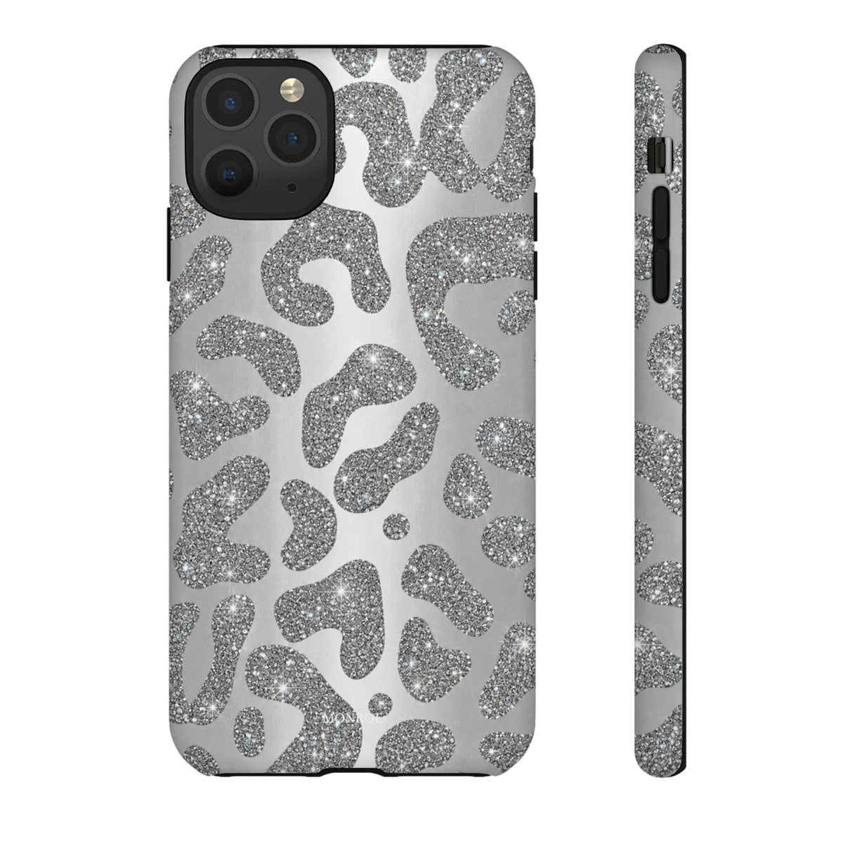 Silver Glitter Leopard Tough Case