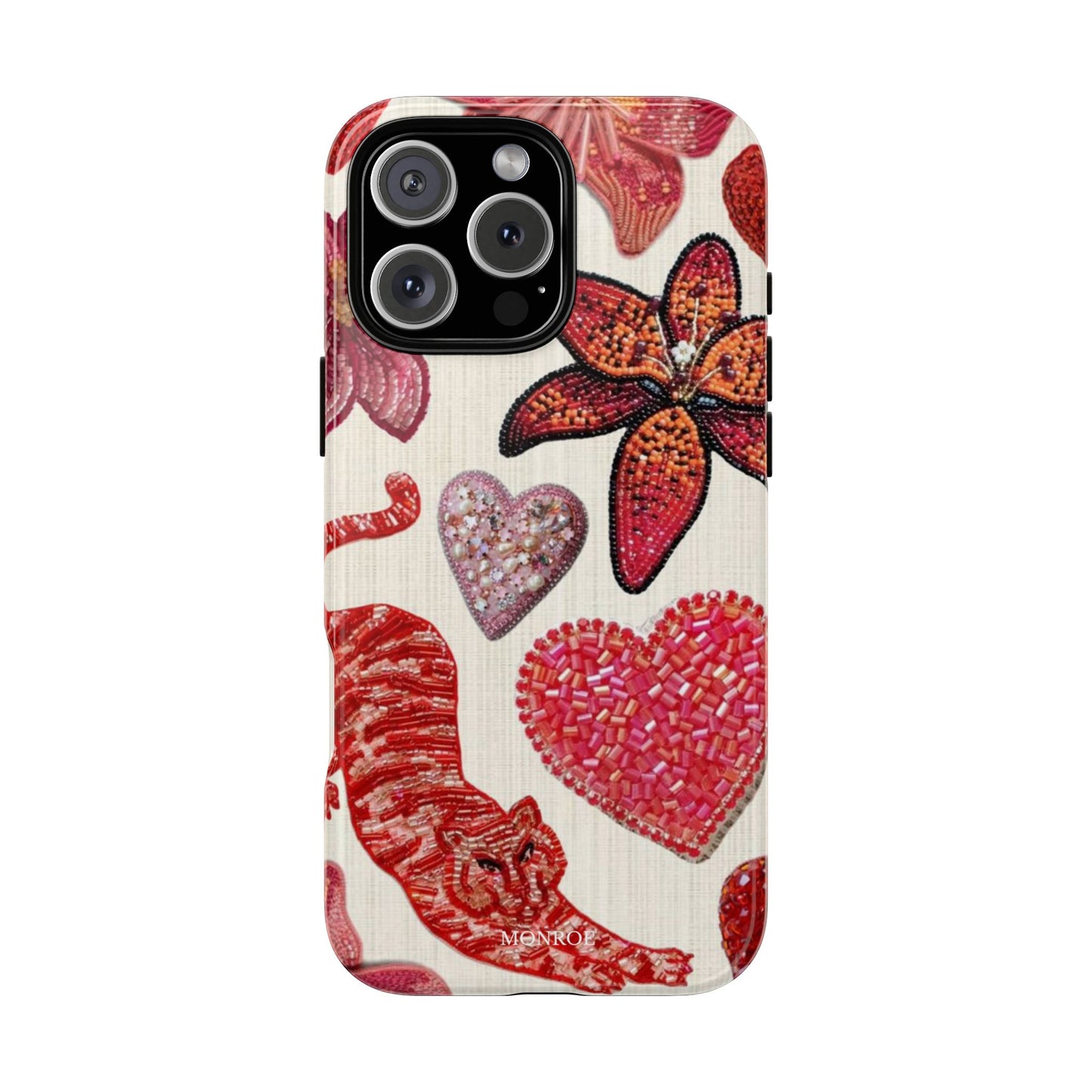 Floral & Heart Pattern Tough Case