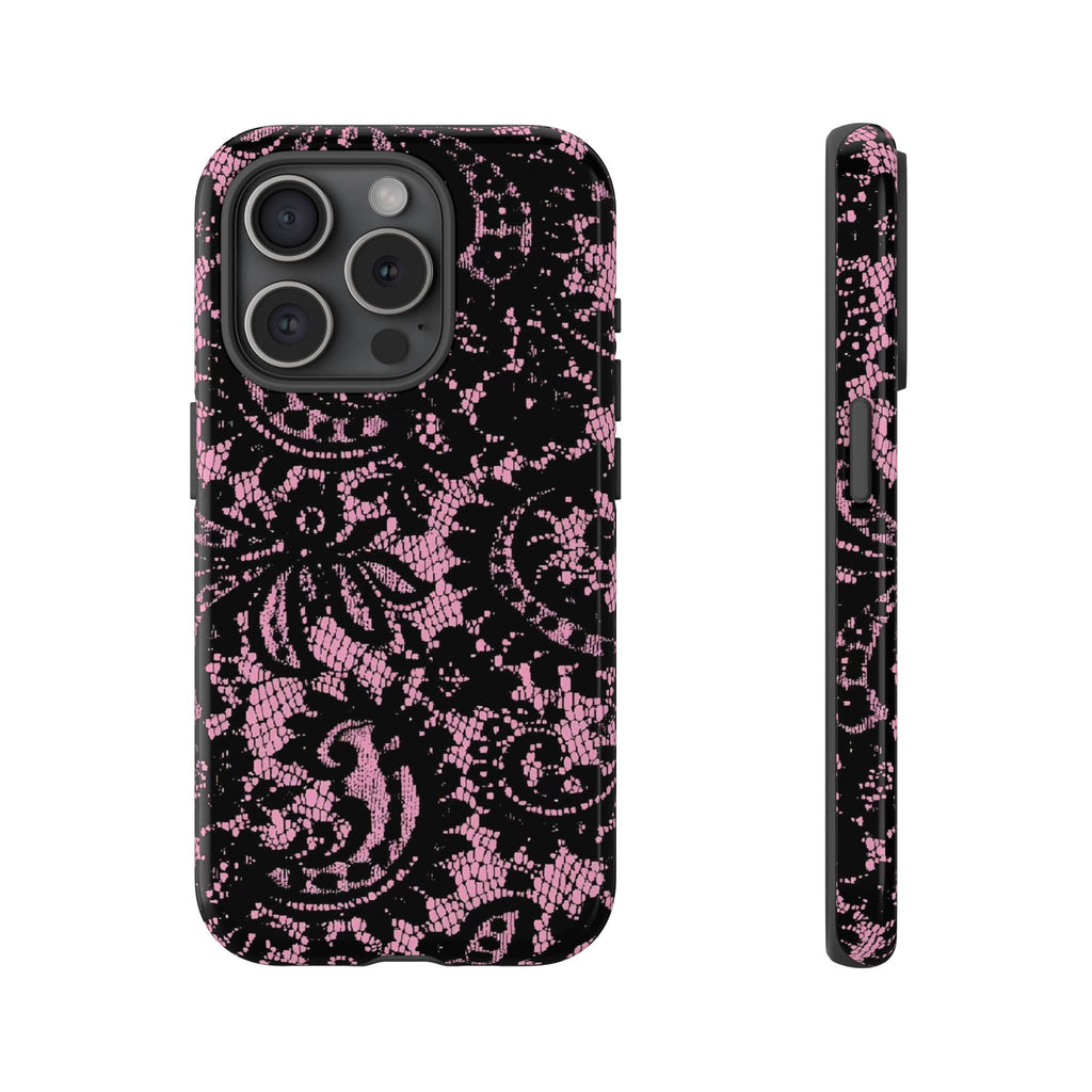 Pink Lace Pattern Tough Phone Case