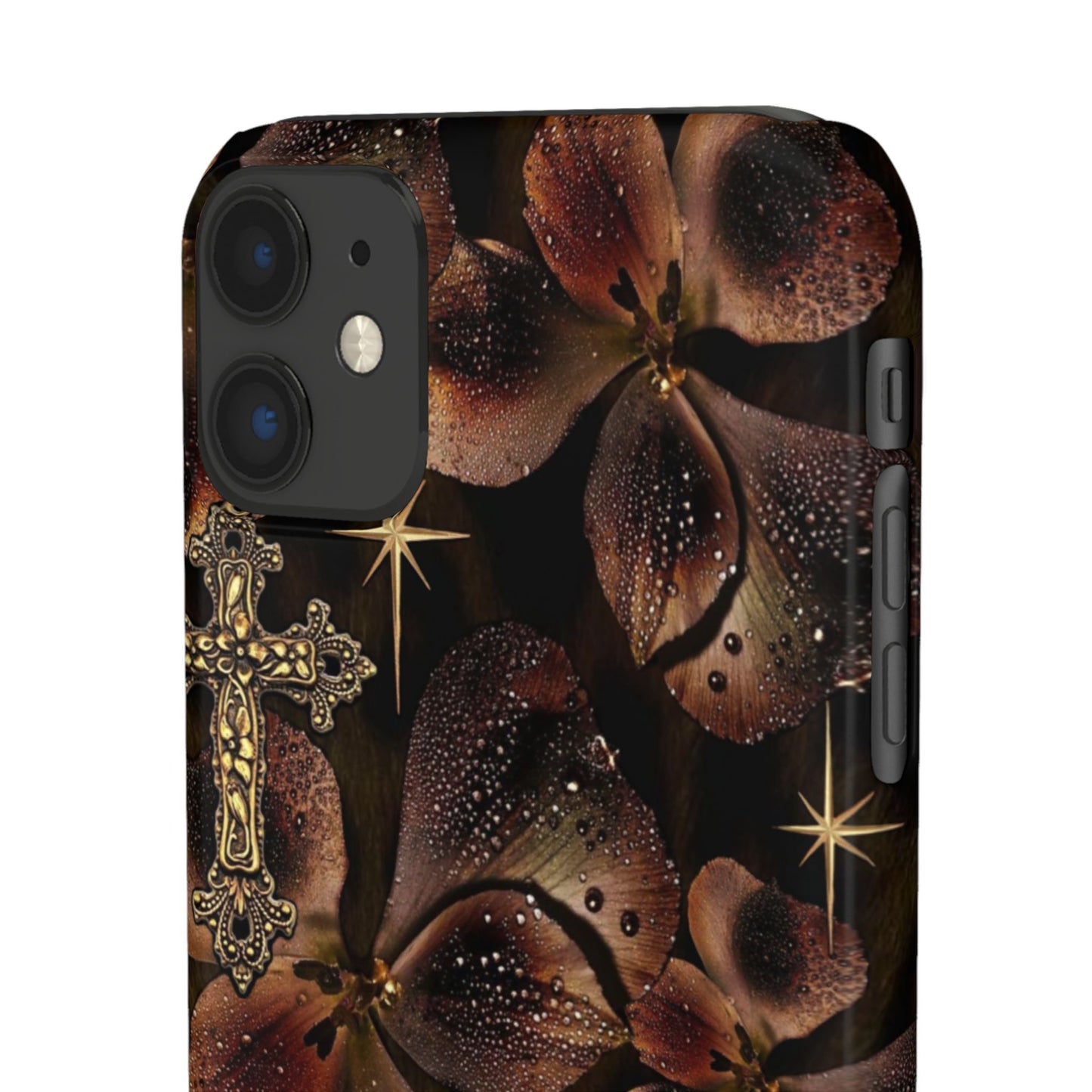 Brown Floral Cross Case
