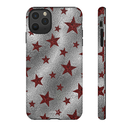 Silver Red Starry Tough Case