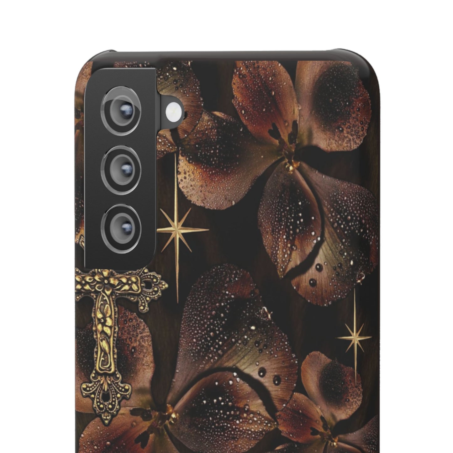 Brown Floral Cross Case