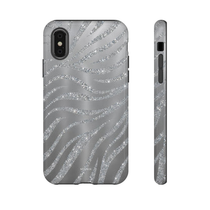 Silver Glitter Zebra Tough Case