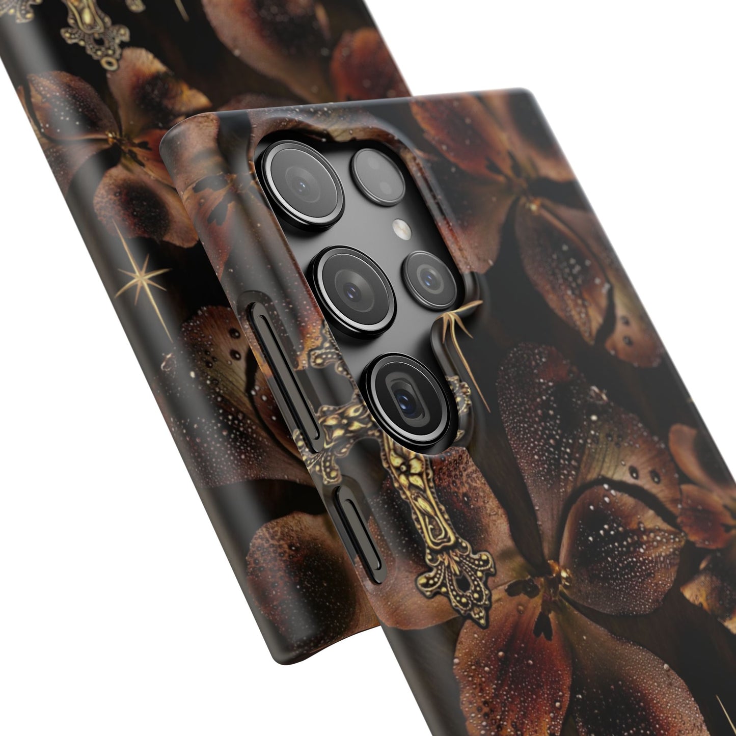 Brown Floral Cross Case