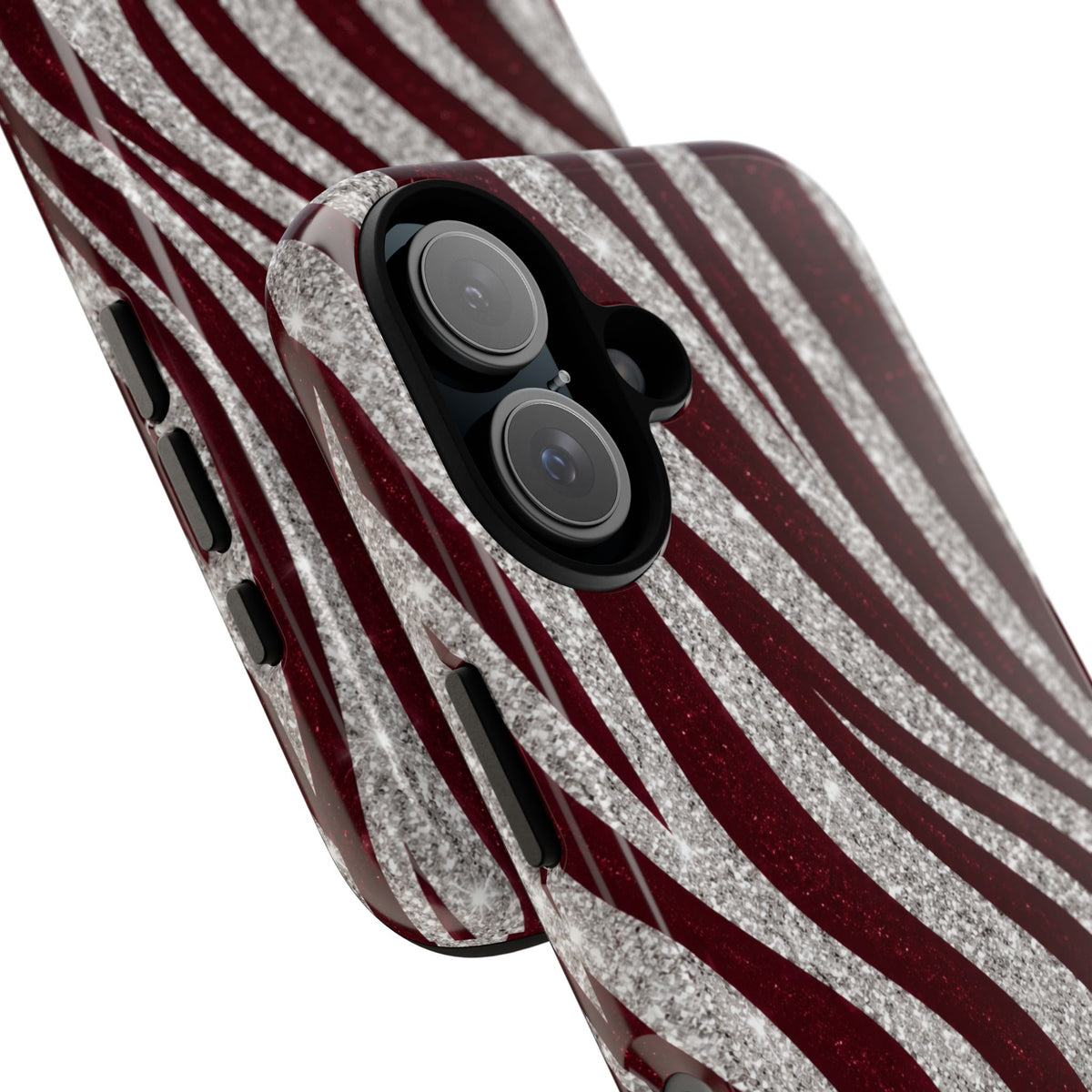 Burgundy Zebra Glitter Tough Case