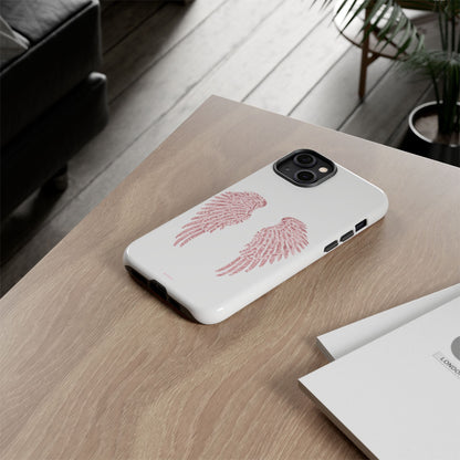 White & Pink Wings Tough Case