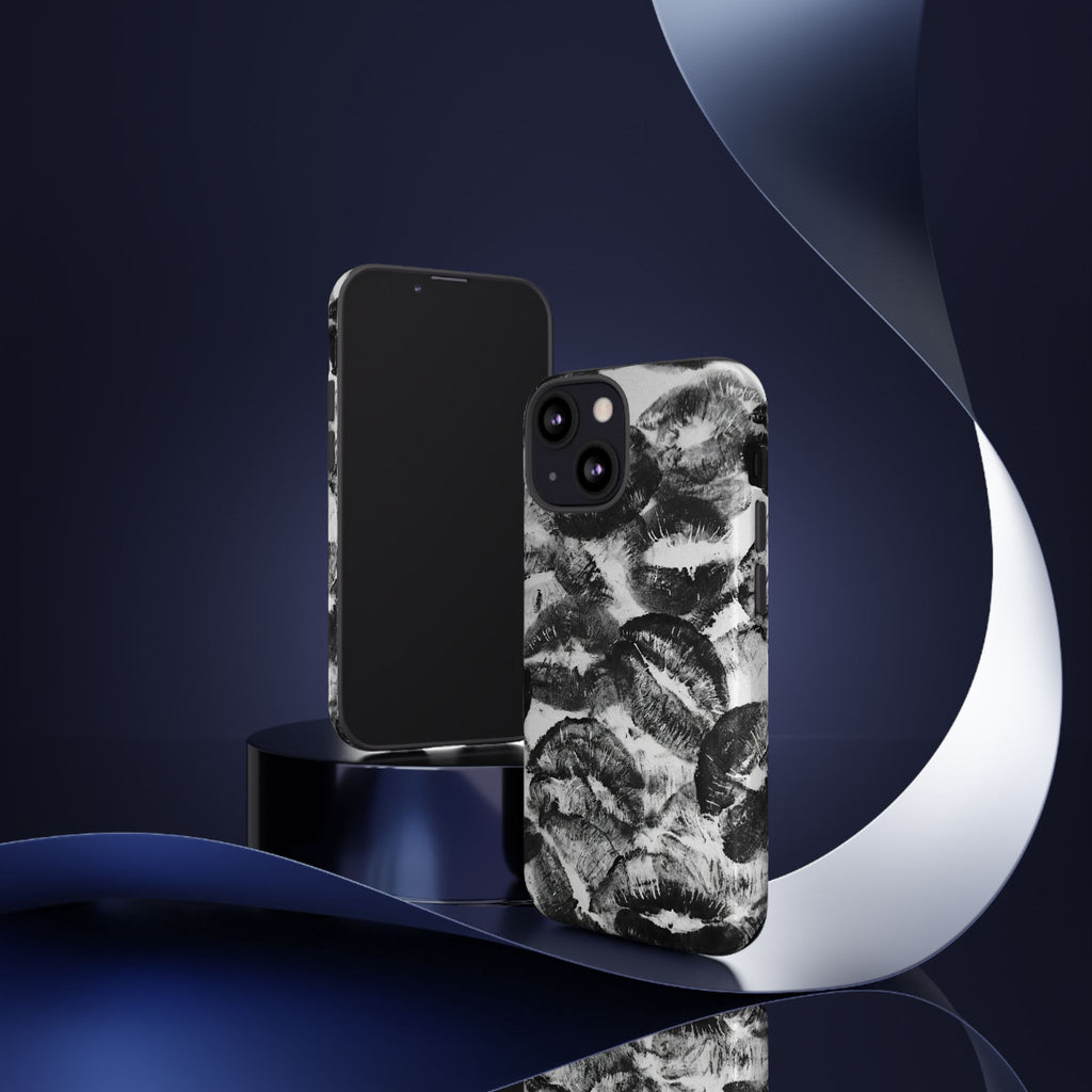 Black and Kiss Design Phone Case