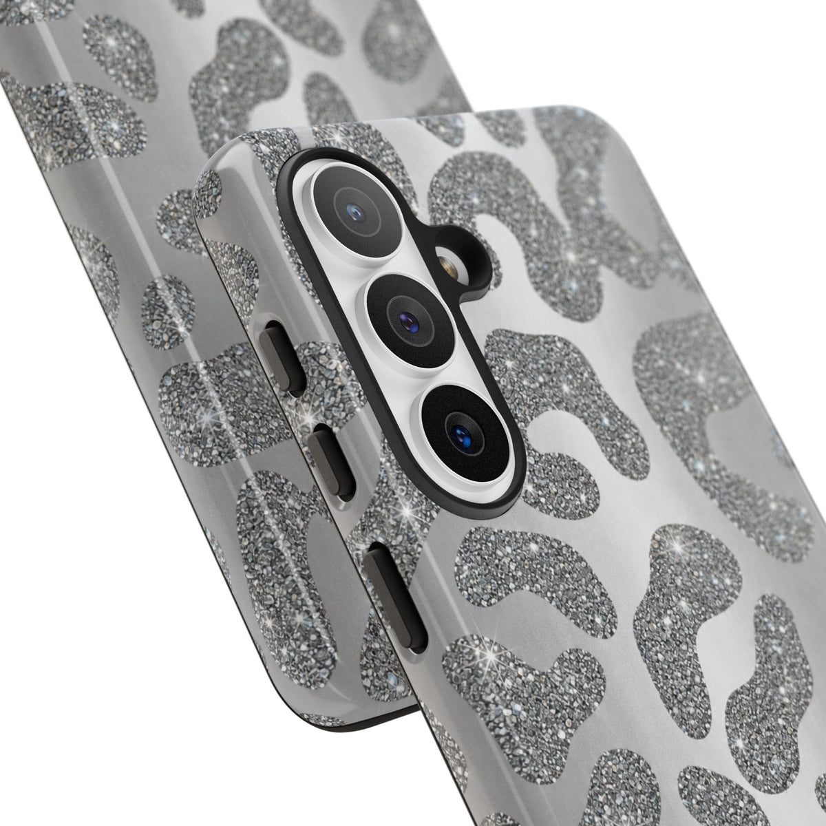 Silver Glitter Leopard Tough Case
