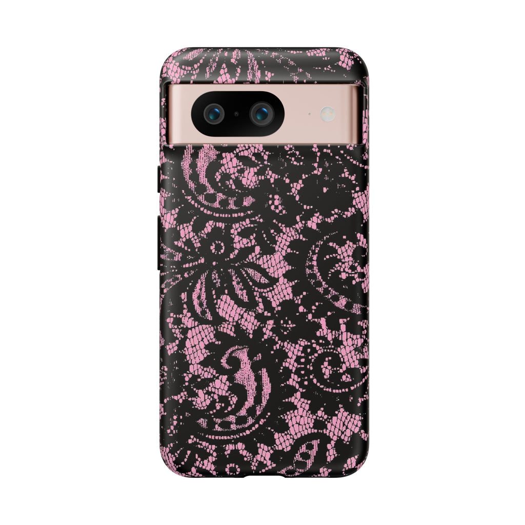 Pink Lace Pattern Tough Phone Case