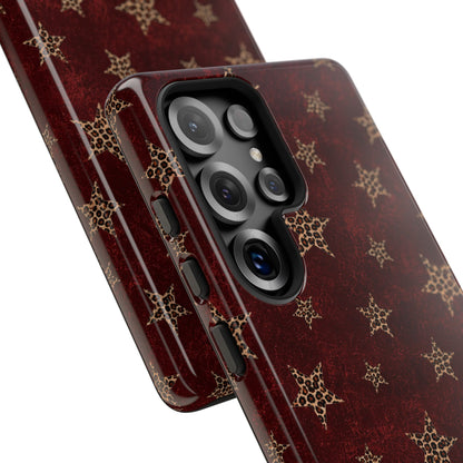 Burgundy Leopard Star Tough Case