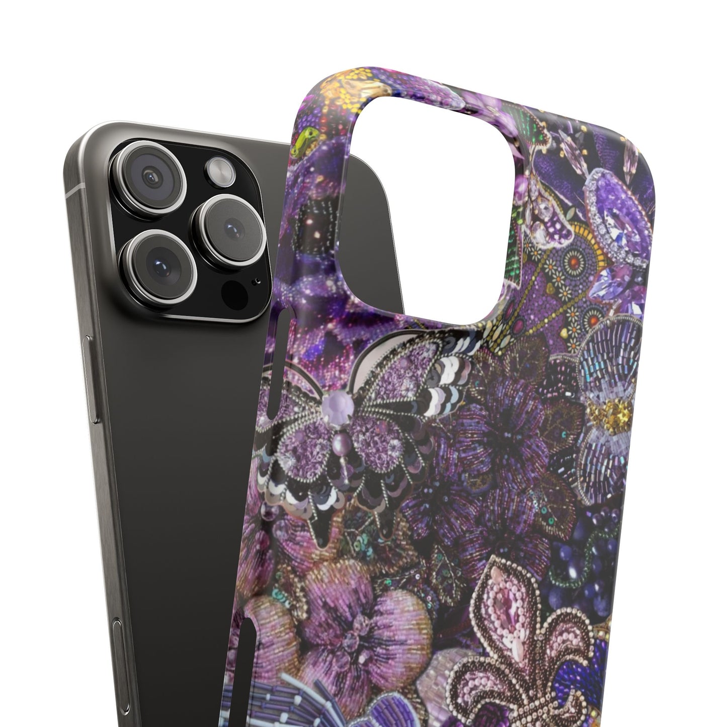 Purple Floral Butterfly Case