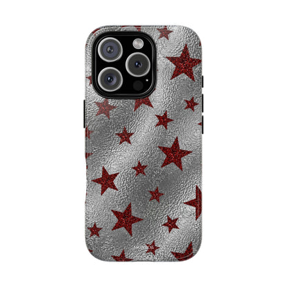 Silver Red Starry Tough Case