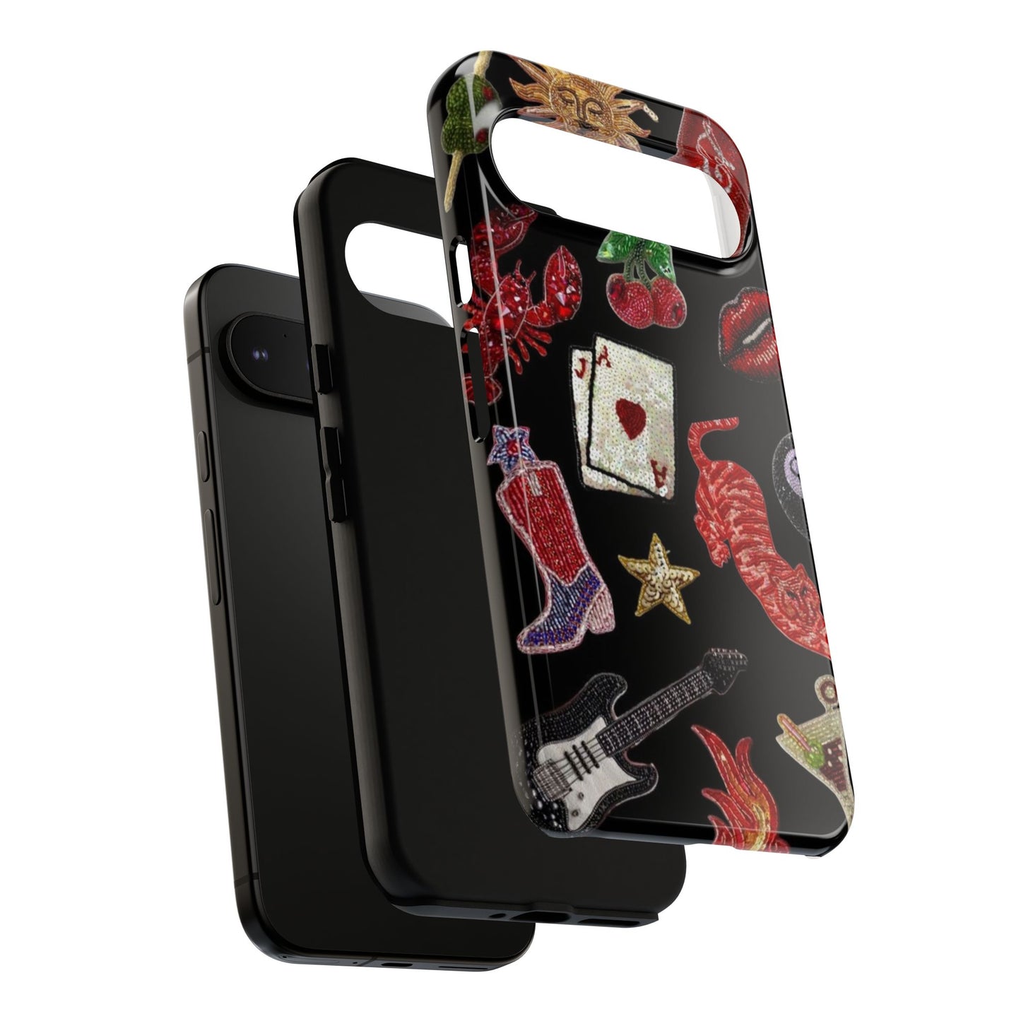 Retro Patch Motif Tough Case