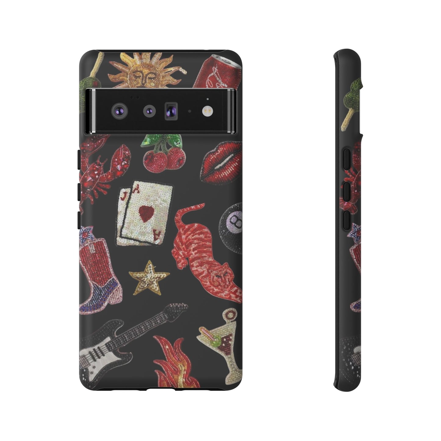 Retro Patch Motif Tough Case