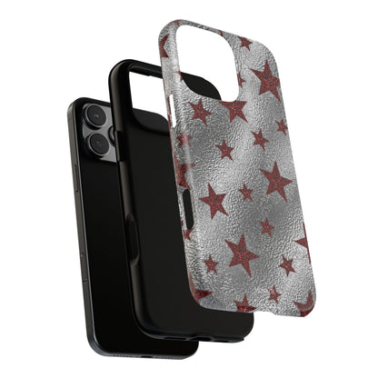 Silver Red Starry Tough Case