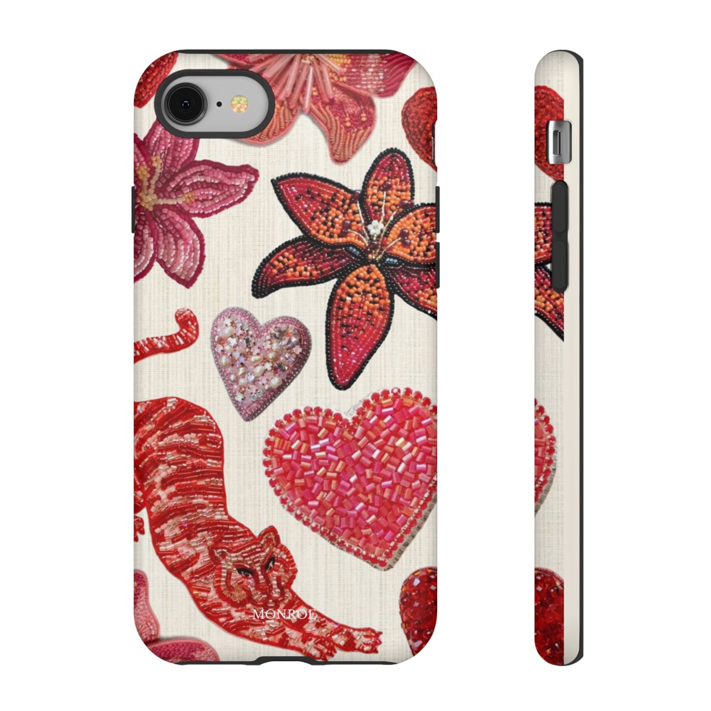Floral & Heart Pattern Tough Case