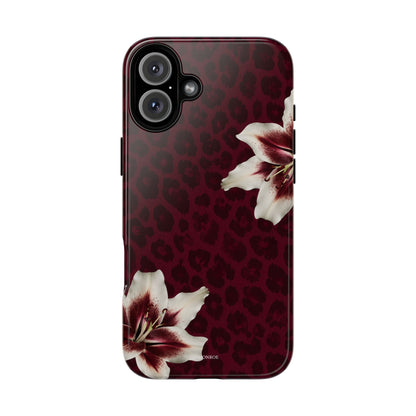 Burgundy Lily Leopard Tough Case