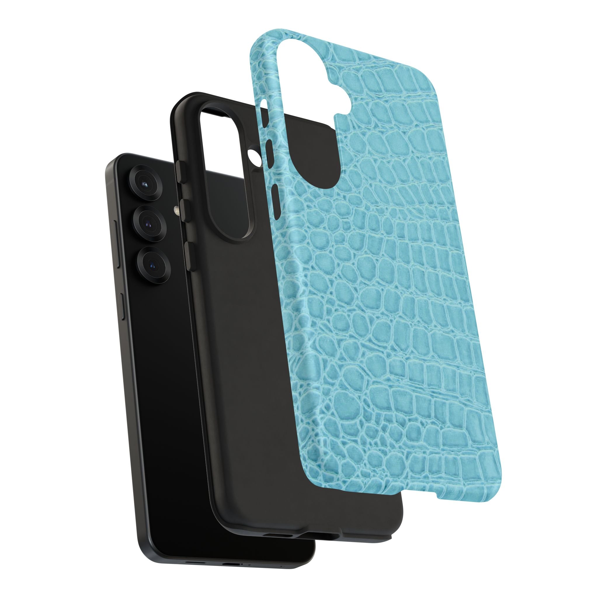 Croc Embossed Turquoise Phone Case