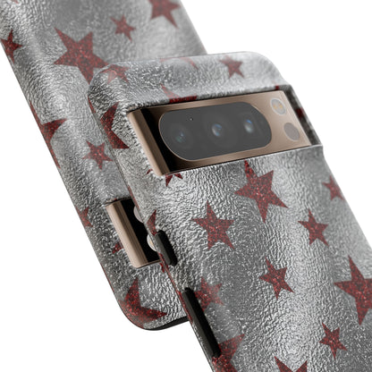Silver Red Starry Tough Case