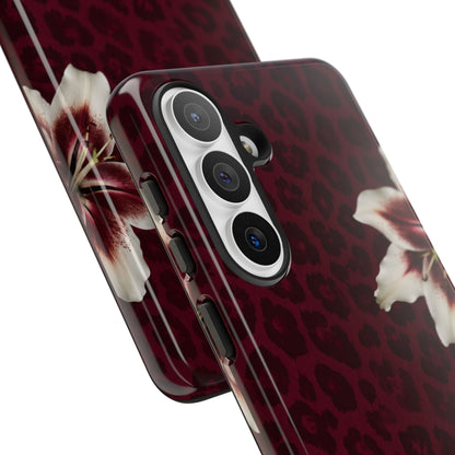 Burgundy Lily Leopard Tough Case