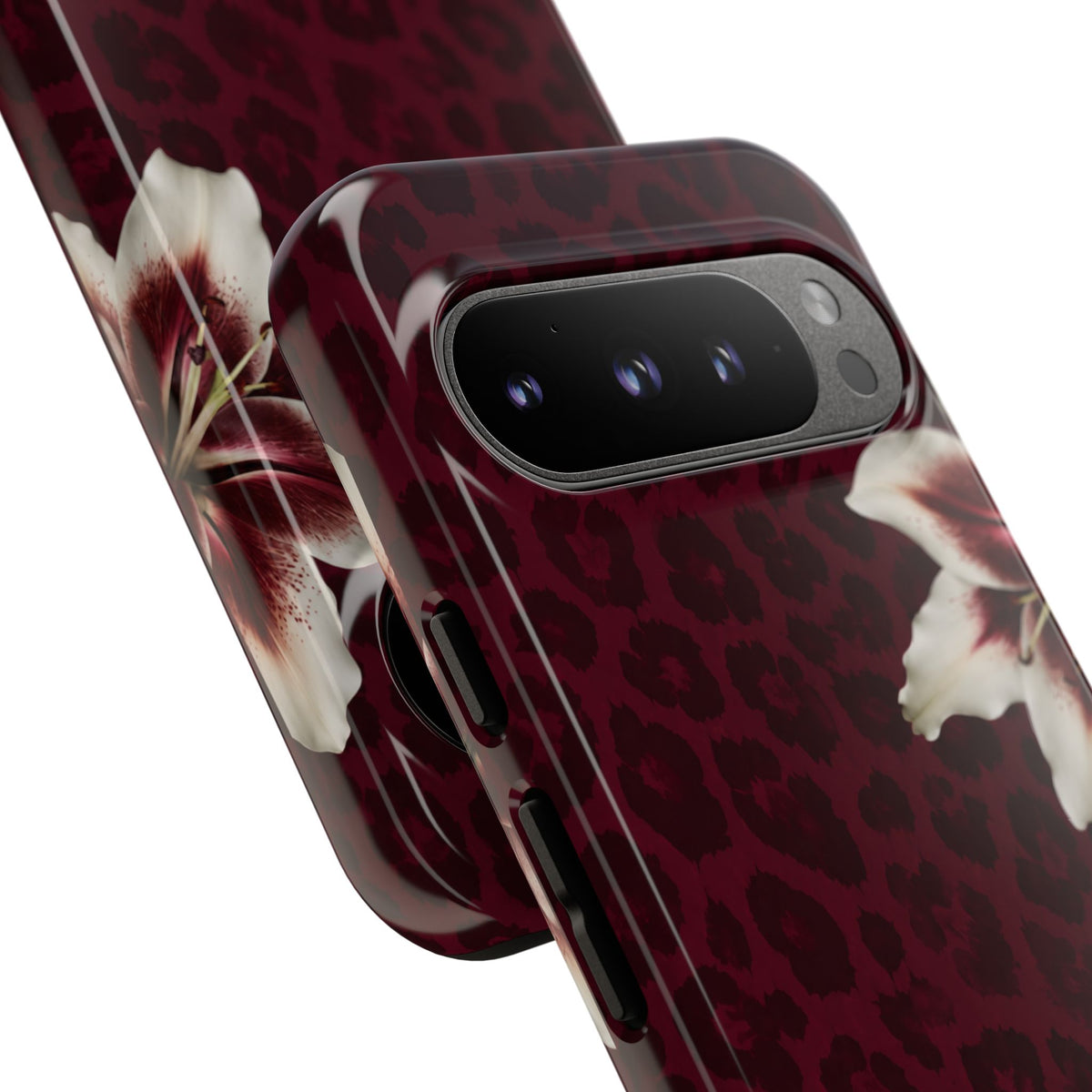 Burgundy Lily Leopard Tough Case