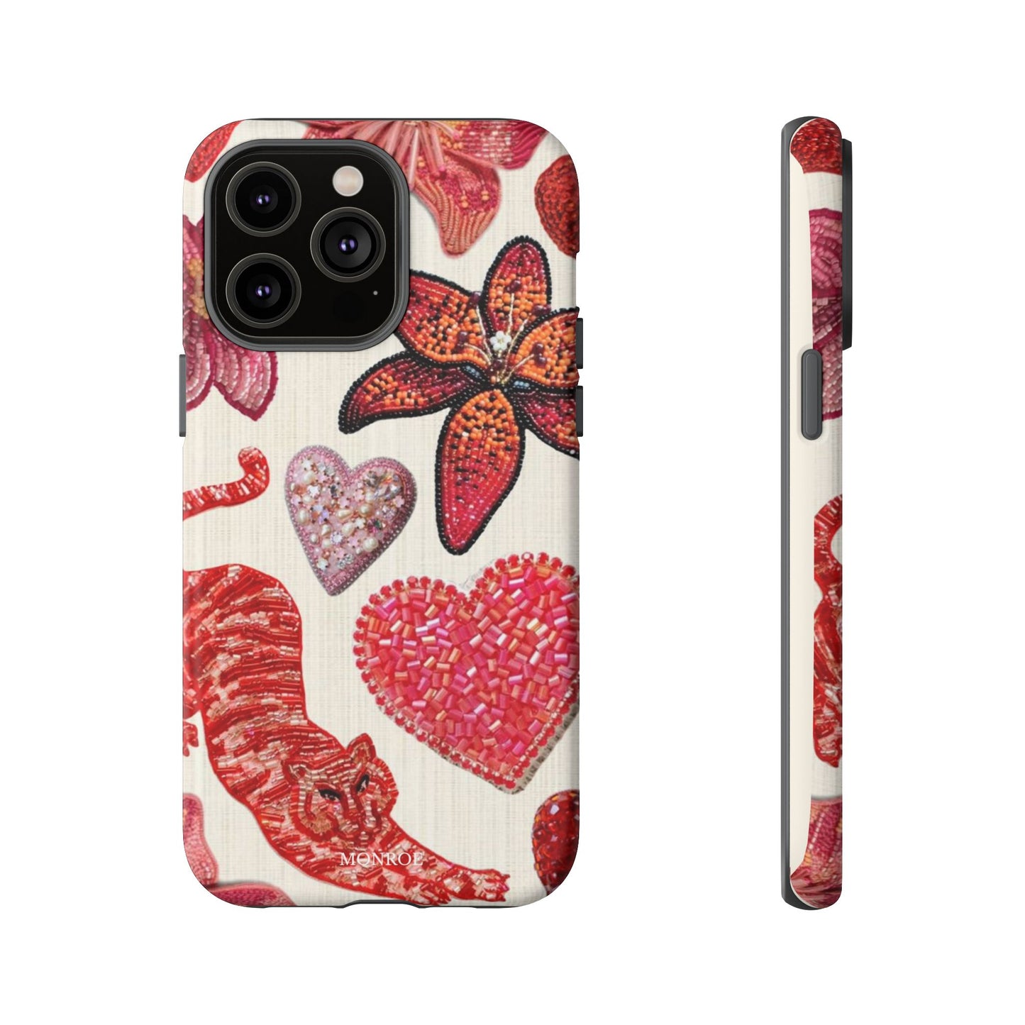 Floral & Heart Pattern Tough Case
