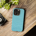 Croc Embossed Turquoise Phone Case