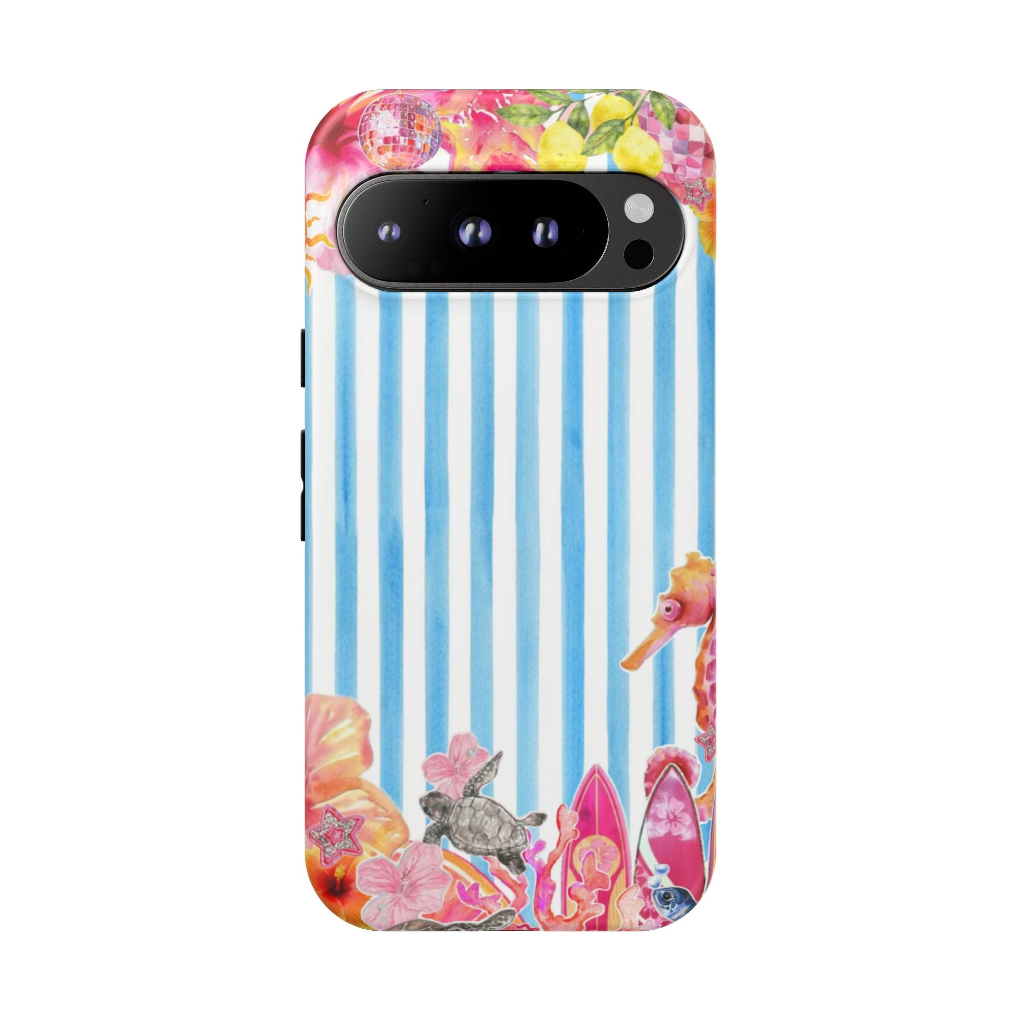Beach Blue Striped Tough Phone Case
