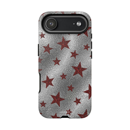 Silver Red Starry Tough Case