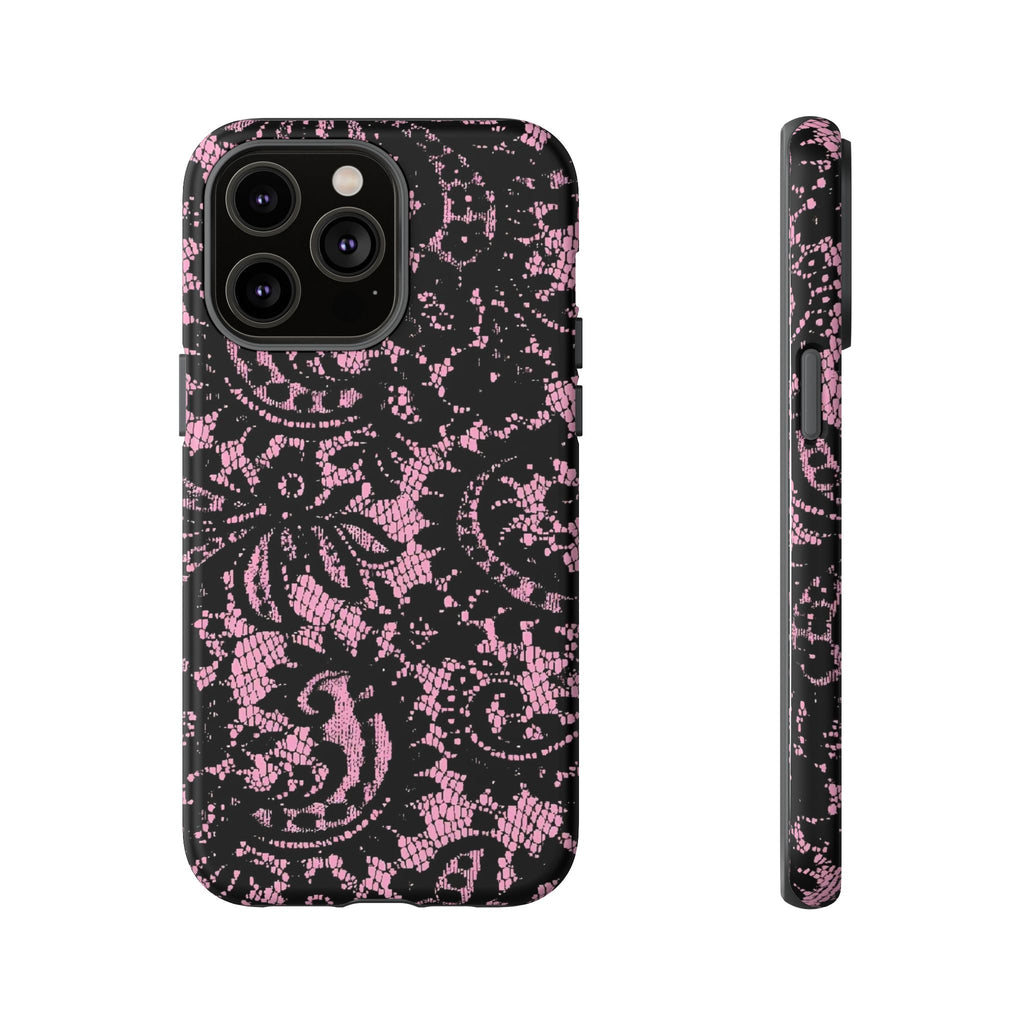 Pink Lace Pattern Tough Phone Case