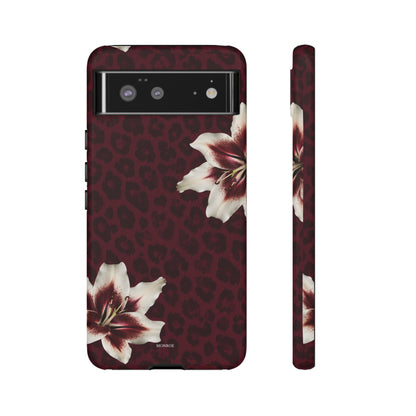 Burgundy Lily Leopard Tough Case