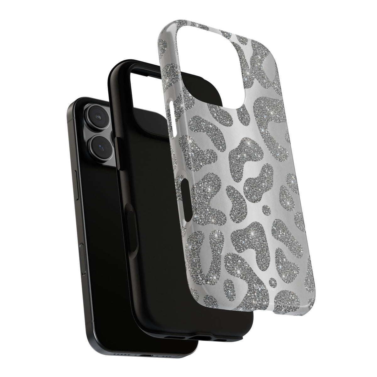 Silver Glitter Leopard Tough Case