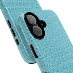 Croc Embossed Turquoise Phone Case