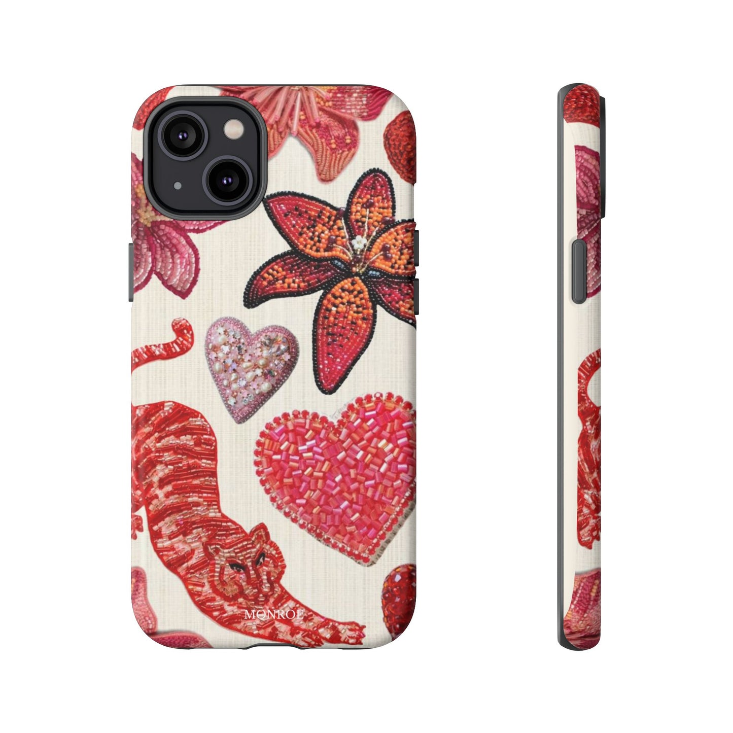 Floral & Heart Pattern Tough Case