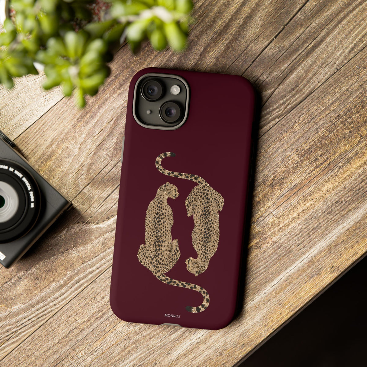 Burgundy Cheetah Tough Case