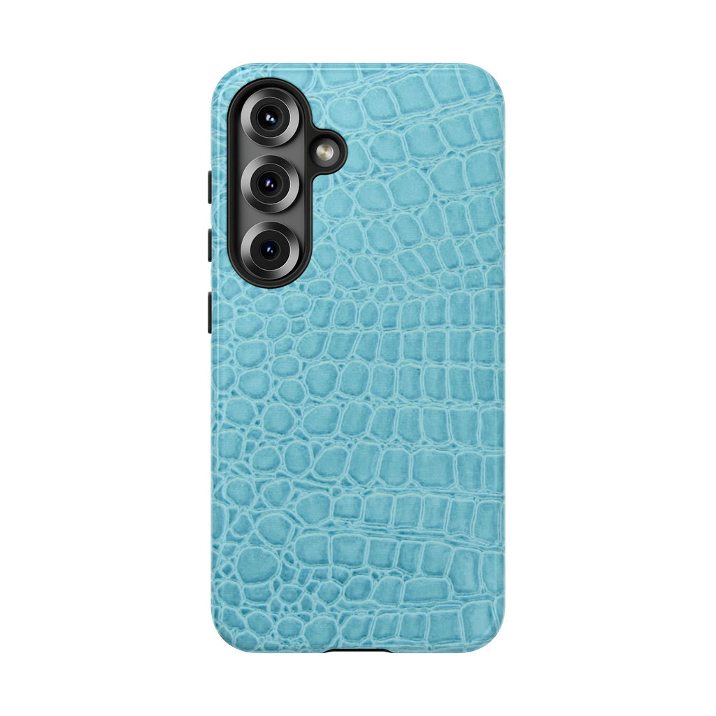 Croc Embossed Turquoise Phone Case