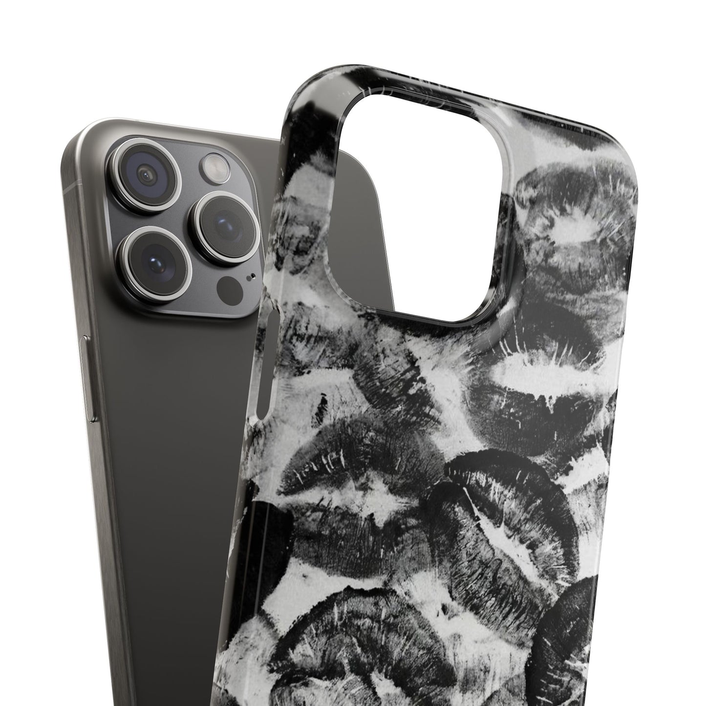 Black & White Kiss Print Case