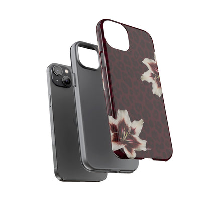 Burgundy Lily Leopard Tough Case