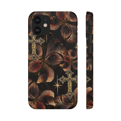Brown Floral Cross Case