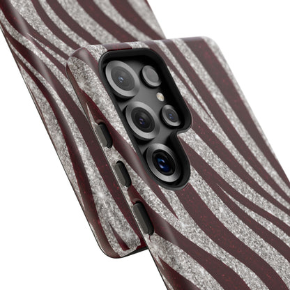 Burgundy Zebra Glitter Tough Case