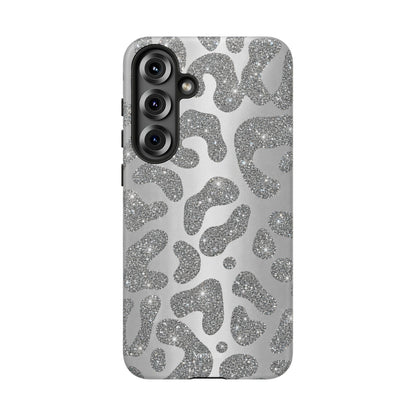 Silver Glitter Leopard Tough Case