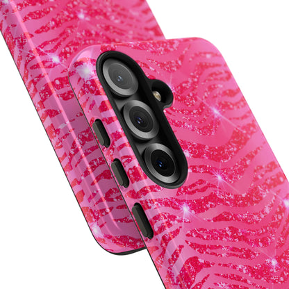 Pink Glitter Zebra Tough Case