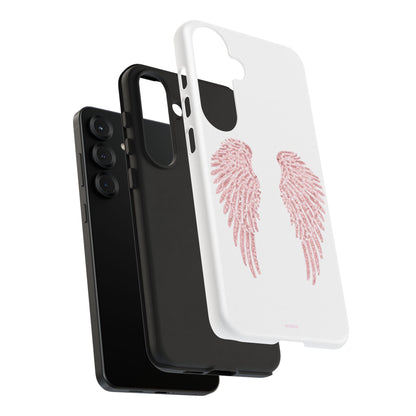 White & Pink Wings Tough Case