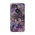 Purple Fleur-de-Lis Floral Tough Phone Case