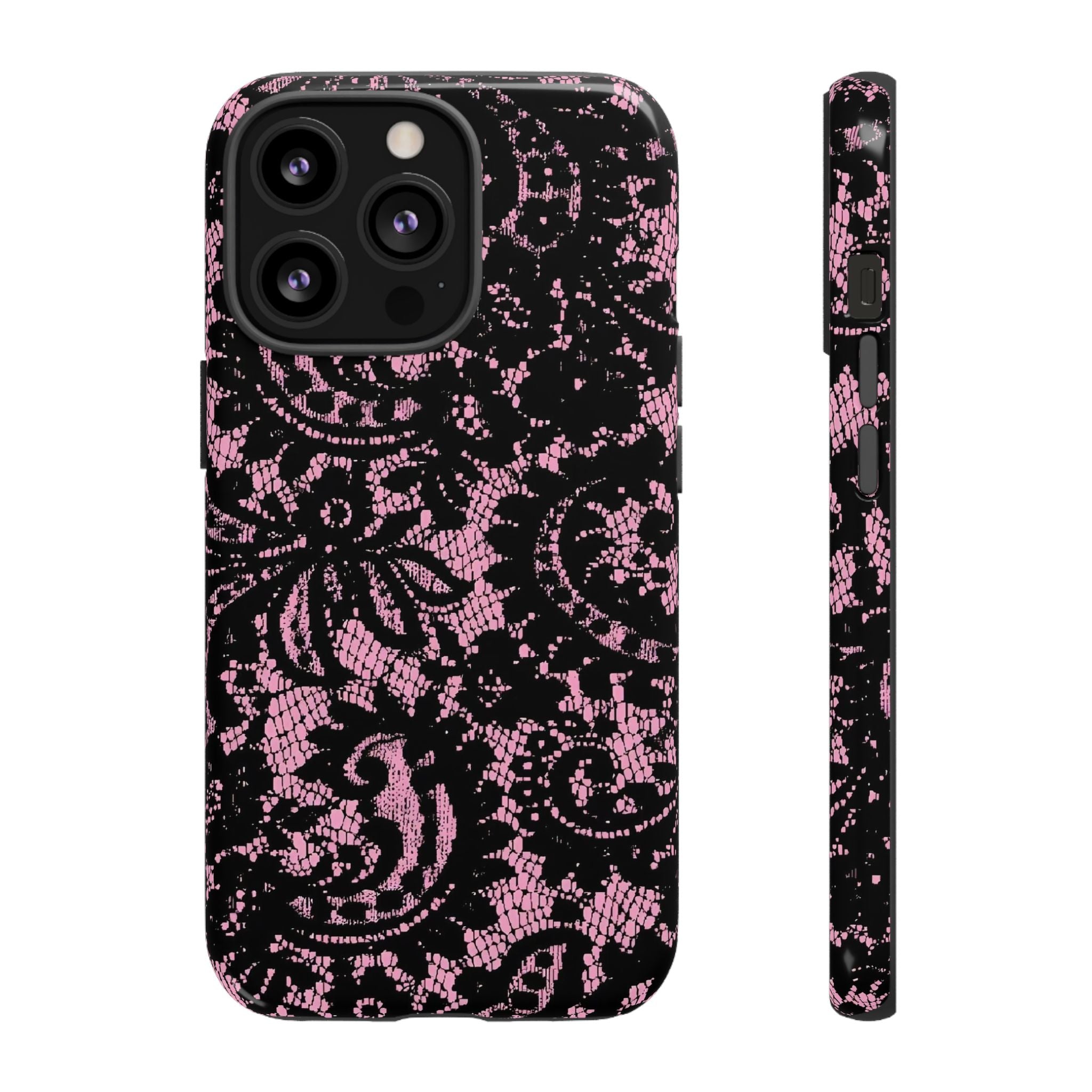 Pink Lace Pattern Tough Phone Case