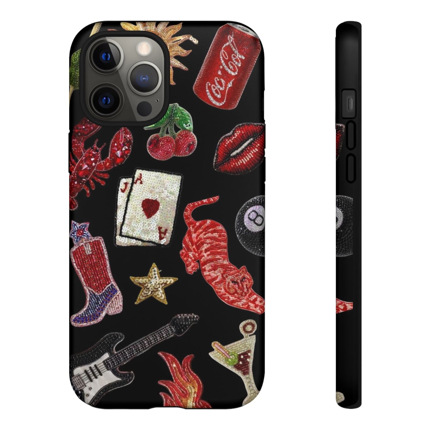 Retro Patch Motif Tough Case
