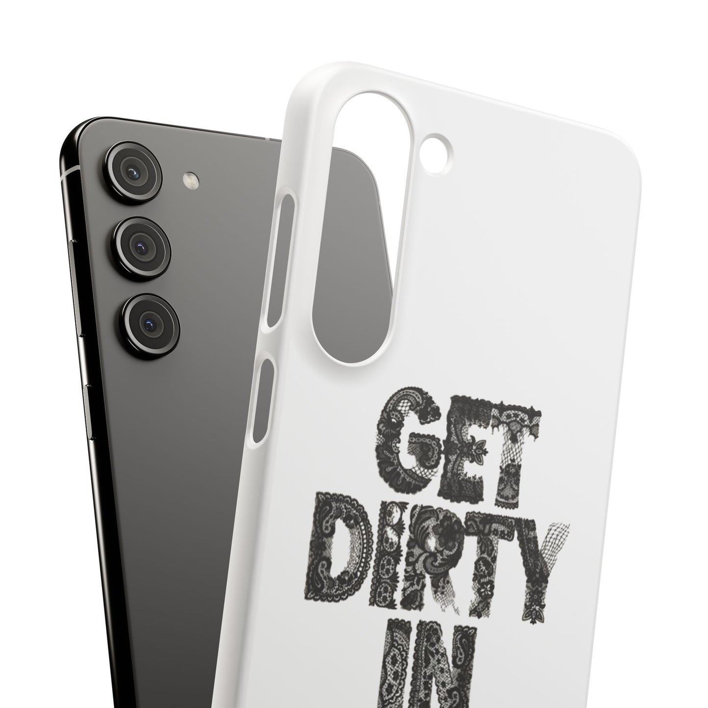 Get Dirty in Paris White Snap Case
