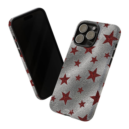 Silver Red Starry Tough Case