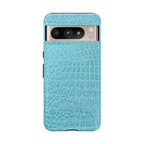 Croc Embossed Turquoise Phone Case